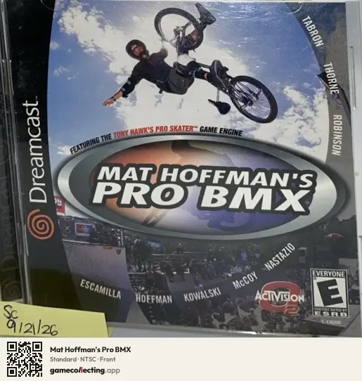 Mat Hoffman's Pro BMX Sega Dreamcast, NTSC box front