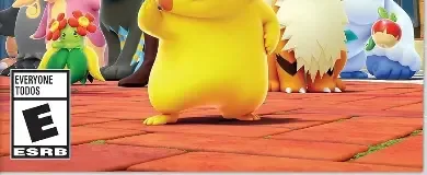 Detective Pikachu Returns, the ESRB box on its front