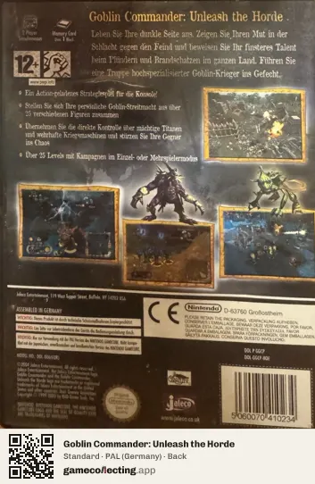 Goblin Commander: Unleash the Horde Nintendo GameCube, Germany box back