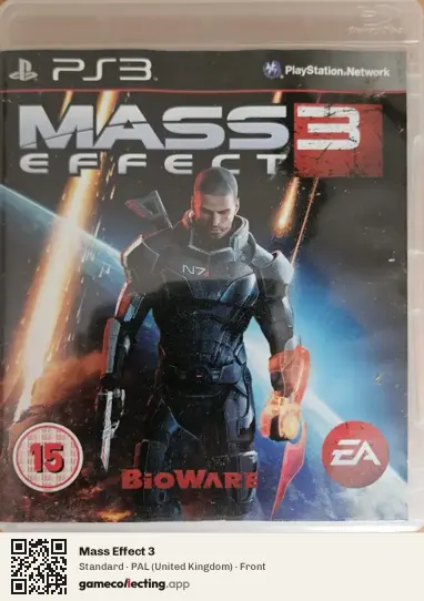 Mass Effect 3 PlayStation 3, United Kingdom box front