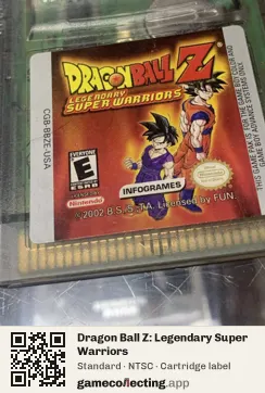 Dragon Ball Z: Legendary Super Warriors Game Boy Color, NTSC cartridge label