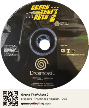 Grand Theft Auto 2 Sega Dreamcast, PAL disc