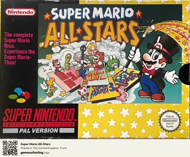 Super Mario All-Stars Super Nintendo Entertainment System, United Kingdom box front