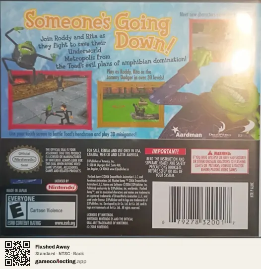 Flushed Away Nintendo DS, NTSC box back
