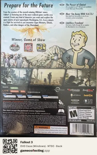 Fallout 3 Computer, NTSC box back