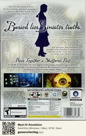 Myst IV: Revelation Computer, NTSC box back