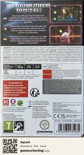Squish Nintendo Switch, PAL box back