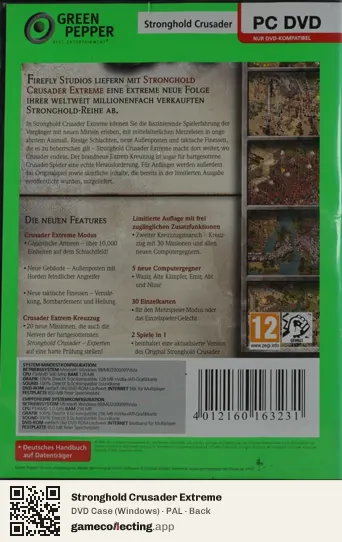 Stronghold Crusader Extreme Computer, PAL box back
