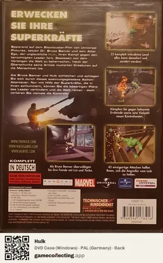 Hulk Computer, Germany box back