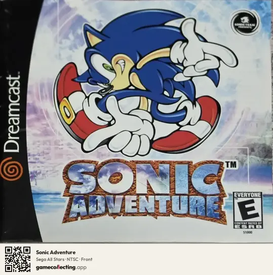 Sonic Adventure Sega Dreamcast, NTSC box front