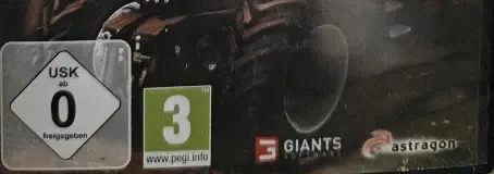Farming Simulator 15, the USK square on its front