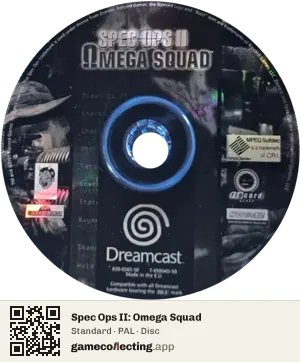 Spec Ops II: Omega Squad Sega Dreamcast, PAL disc