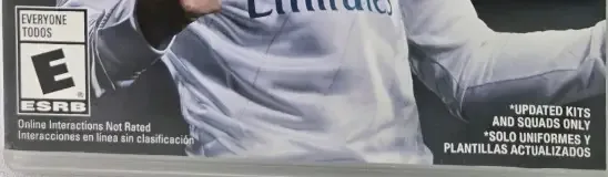 FIFA 18, the ESRB box on its front