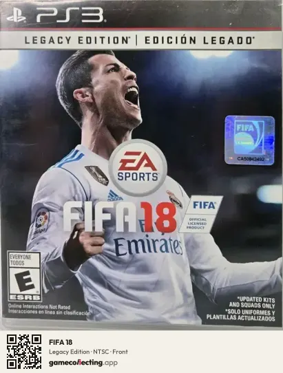 FIFA 18 PlayStation 3, NTSC box front