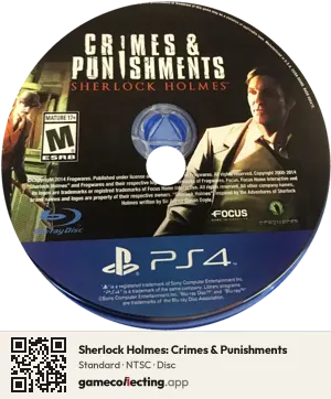 Sherlock Holmes: Crimes & Punishments PlayStation 4, NTSC disc