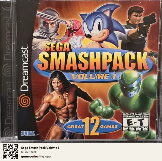 Sega Smash Pack Volume 1 Sega Dreamcast, NTSC box front