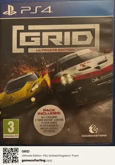 GRID PlayStation 4, United Kingdom box front