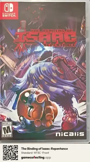 The Binding of Isaac: Repentance Nintendo Switch, NTSC box front