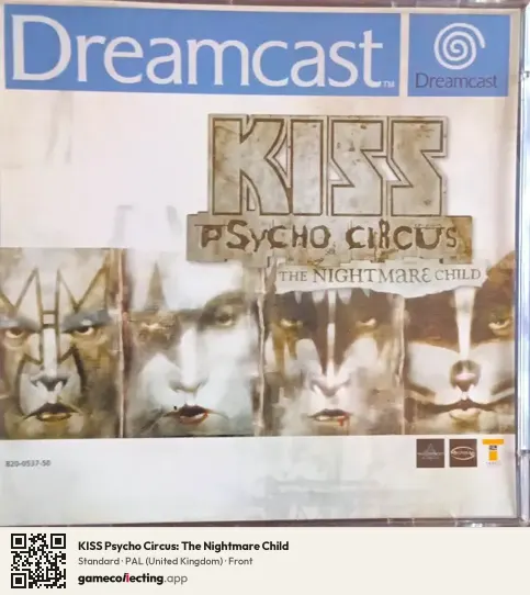 KISS Psycho Circus: The Nightmare Child Sega Dreamcast, United Kingdom box front