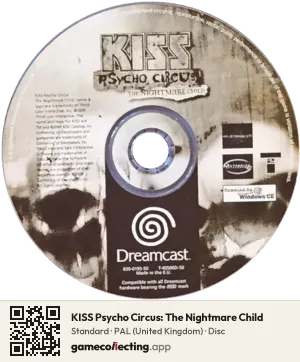 KISS Psycho Circus: The Nightmare Child Sega Dreamcast, PAL disc