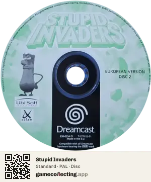 Stupid Invaders Sega Dreamcast, PAL disc