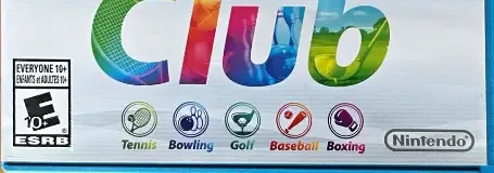 Wii Sports Club, the ESRB box on its front