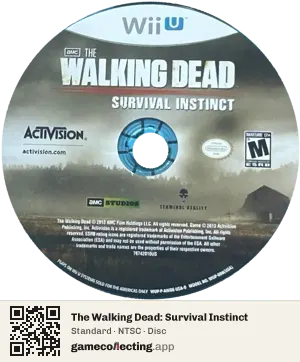 The Walking Dead: Survival Instinct Nintendo Wii U, NTSC disc