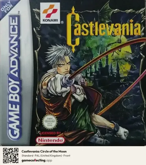 Castlevania: Circle of the Moon Game Boy Advance, United Kingdom box front