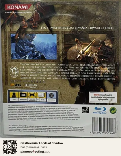 Castlevania: Lords of Shadow PlayStation 3, Germany box back