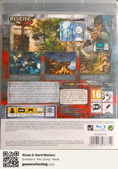 Risen 2: Dark Waters PlayStation 3, Italy box back