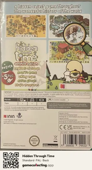Hidden Through Time Nintendo Switch, PAL box back