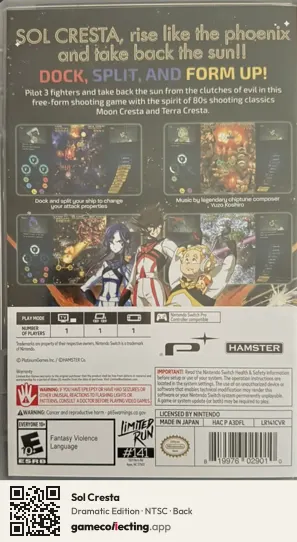 Sol Cresta Nintendo Switch, NTSC box back