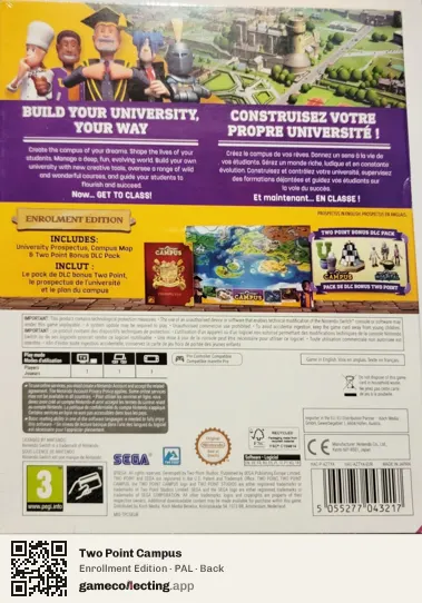 Two Point Campus Nintendo Switch, PAL box back