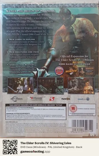 The Elder Scrolls IV: Shivering Isles Computer, United Kingdom box back