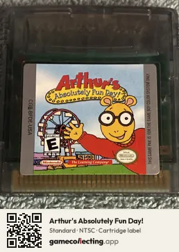 Arthur's Absolutely Fun Day! Game Boy Color, NTSC cartridge label