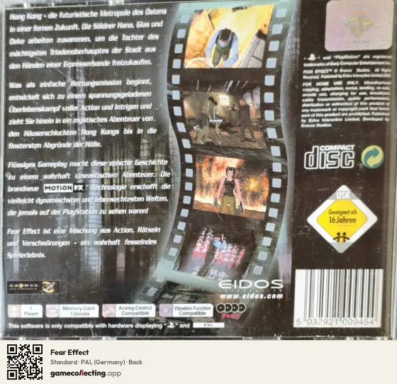 Fear Effect PlayStation, Germany box back