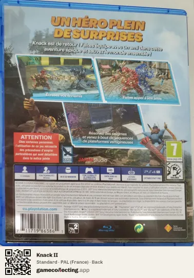 Knack II PlayStation 4, France box back