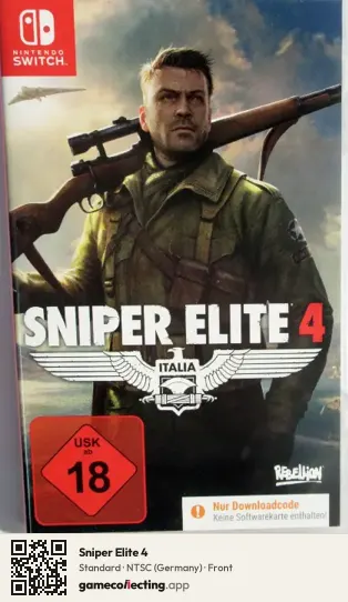 Sniper Elite 4 Nintendo Switch, Germany box front