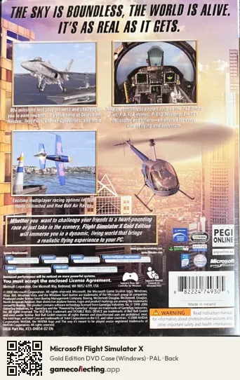 Microsoft Flight Simulator X Computer, PAL box back