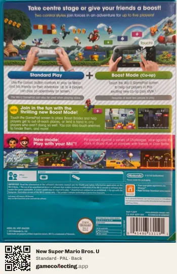 New Super Mario Bros. U Nintendo Wii U, PAL box back