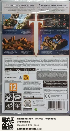 Final Fantasy Tactics: The Ivalice Chronicles Nintendo Switch, PAL box back