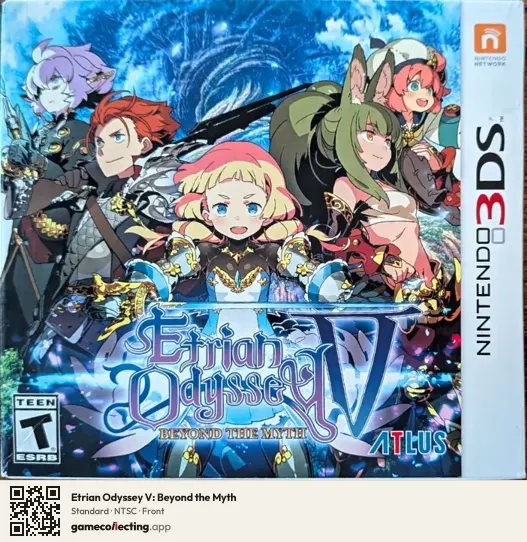 Etrian Odyssey V: Beyond the Myth Nintendo 3DS, NTSC box front