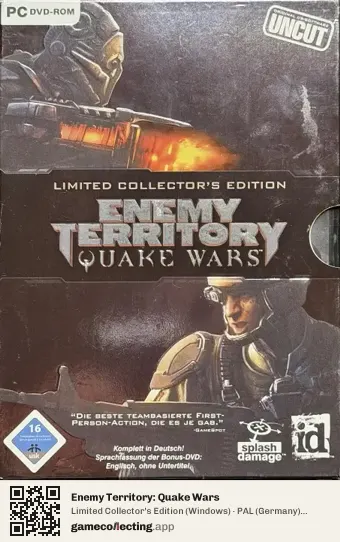 Enemy Territory: Quake Wars Computer, Germany box front