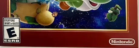 Super Mario Galaxy 2, the ESRB box on its front