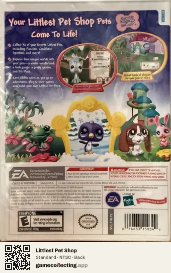 Littlest Pet Shop Nintendo Wii, NTSC box back