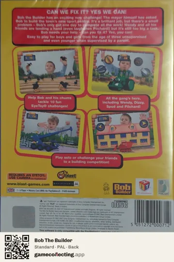 Bob The Builder PlayStation 2, PAL box back