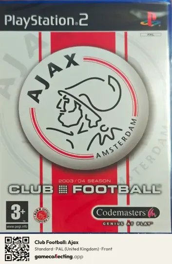 Club Football: Ajax PlayStation 2, United Kingdom box front