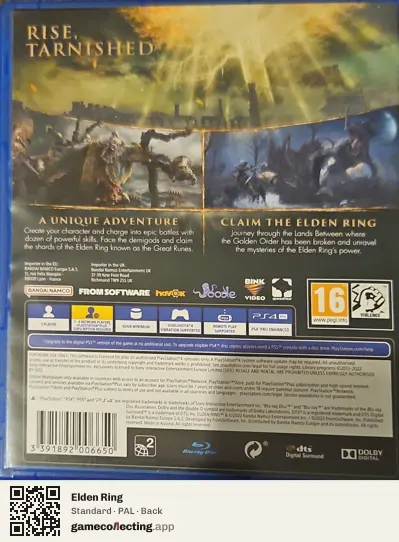 Elden Ring PlayStation 4, PAL box back