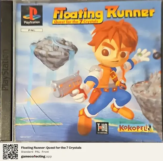 Floating Runner: Quest for the 7 Crystals PlayStation, PAL box front