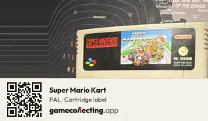Super Mario Kart Super Nintendo Entertainment System, PAL cartridge label